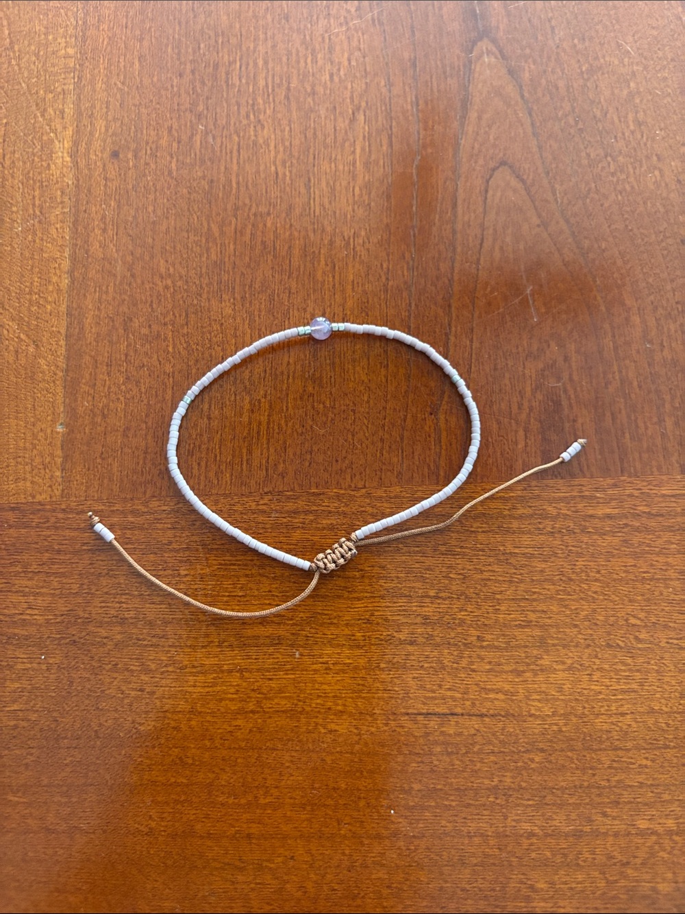 NWOT NEVER WORN Delicate Lavender Bead Adjustable Bracelet